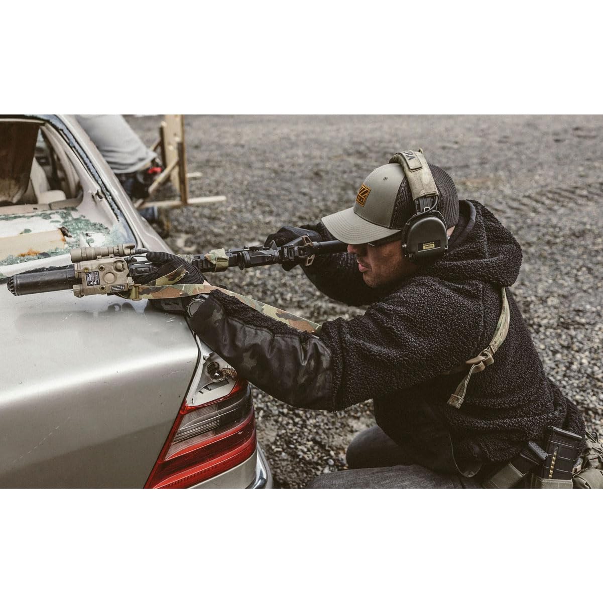 VIKTOS Men's Quarter Zip Hooded Basecraft Sherpa Fleece Anorak Pullover Jacket - Image 4